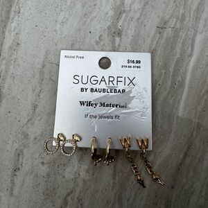 Gold Wifey Earrings Set